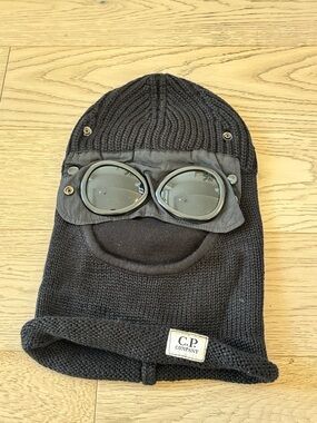 C.P. Company Black Knitted Goggle Hood
